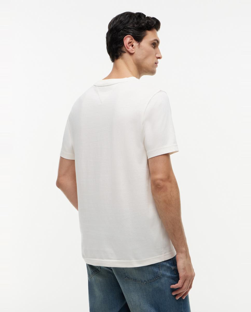 T-shirt com Branding Impresso no Peito Branco-marfim-2