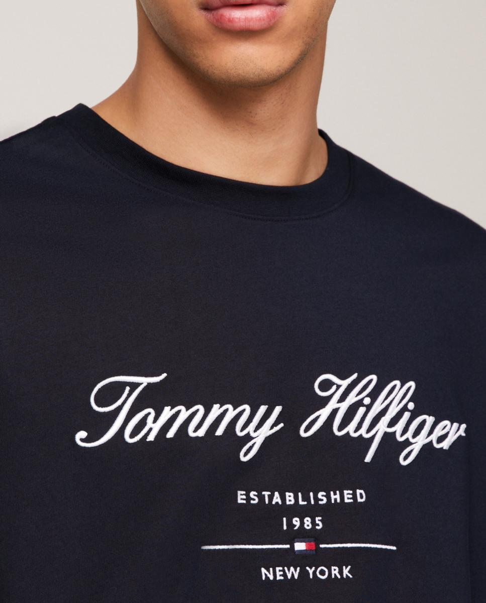T-shirt com Branding Bordado no Peito Azul-marinho-3