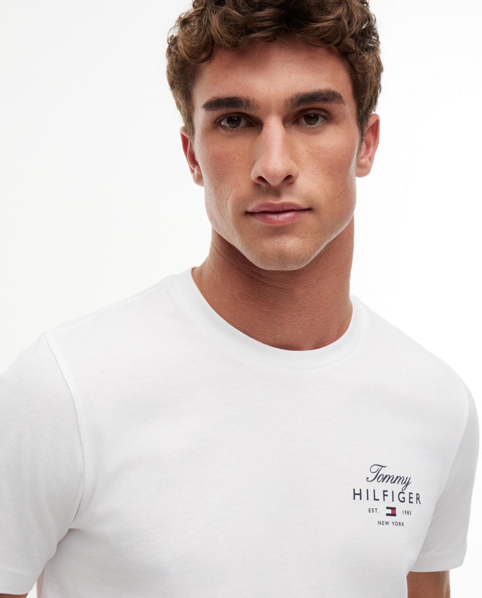 Camiseta lisa de caballero con logo combinado - Tommy Hilfiger - Blanco Blanco-3