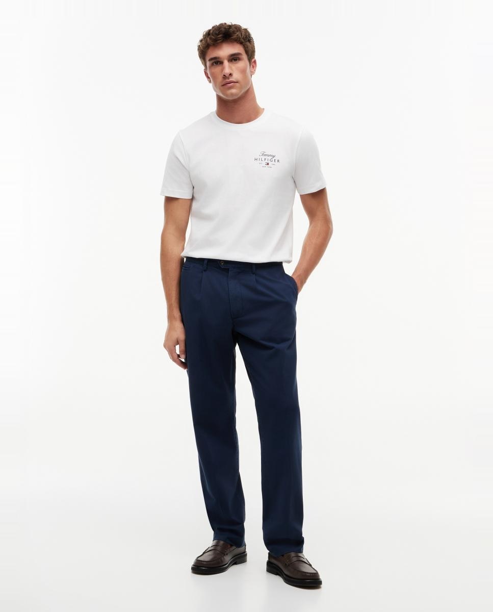 Camiseta lisa de caballero con logo combinado - Tommy Hilfiger - Blanco Blanco-6