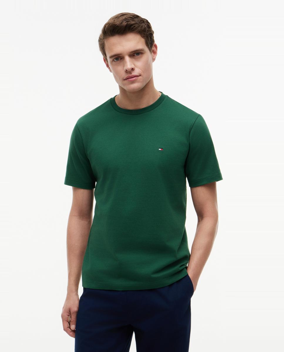 Camiseta lisa básica de caballero - Tommy Hilfiger - Verde oscuro Verde oscuro-1