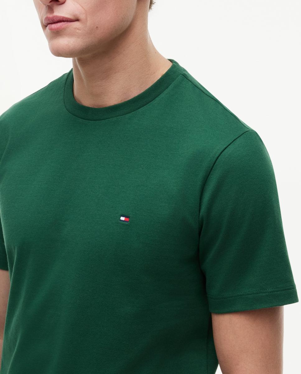 Camiseta lisa básica de caballero - Tommy Hilfiger - Verde oscuro Verde oscuro-3