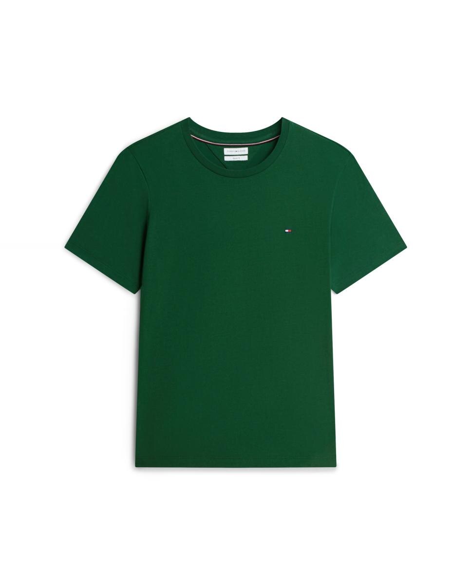 Camiseta lisa básica de caballero - Tommy Hilfiger - Verde oscuro Verde oscuro-4