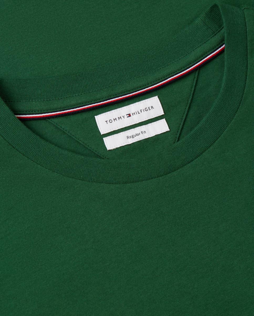 Camiseta lisa básica de caballero - Tommy Hilfiger - Verde oscuro Verde oscuro-6