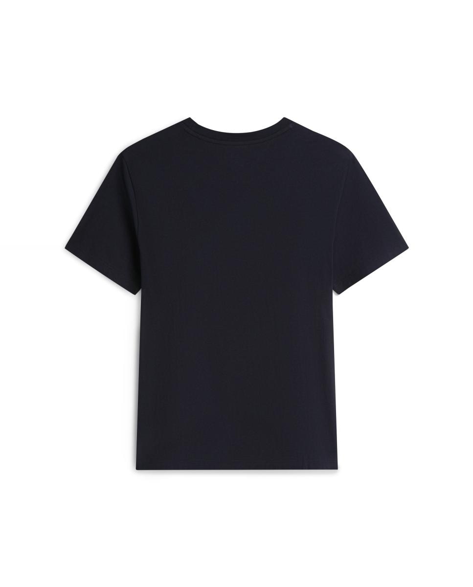 T-shirt Lisa com Logótipo Combinado Azul-marinho-5