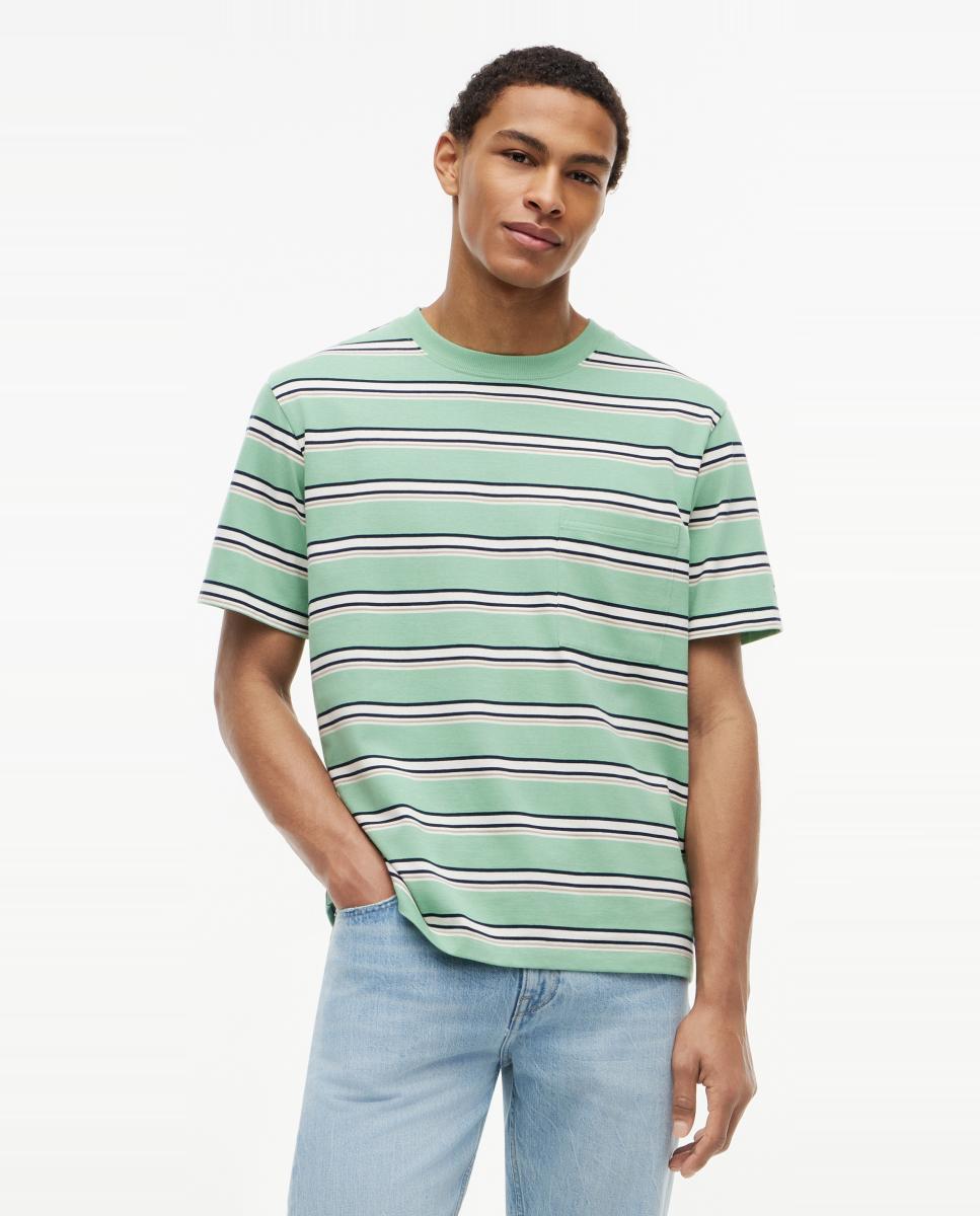 Imagem 0 de T-shirt com Estampado às Riscas