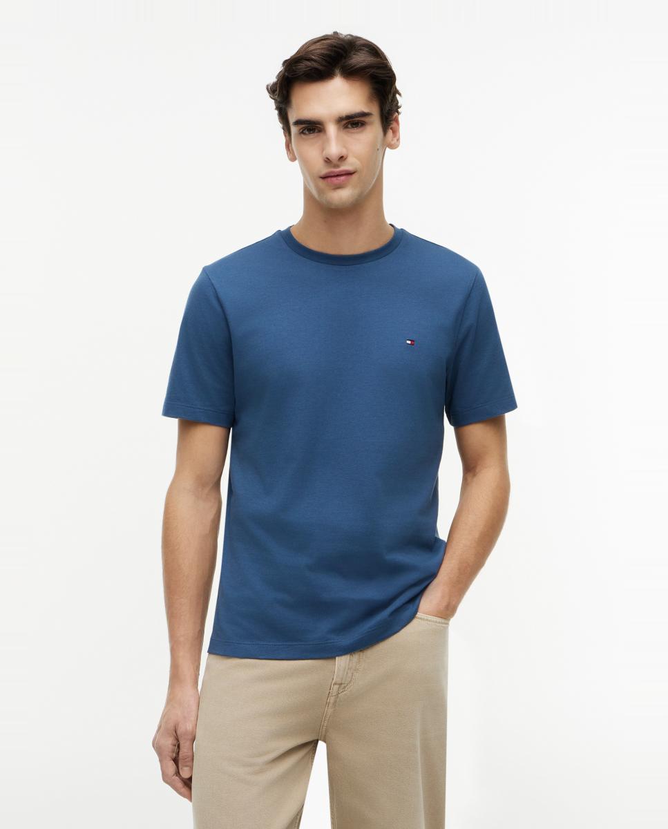 Camiseta lisa básica de caballero - Tommy Hilfiger - Verde Azul índigo-1