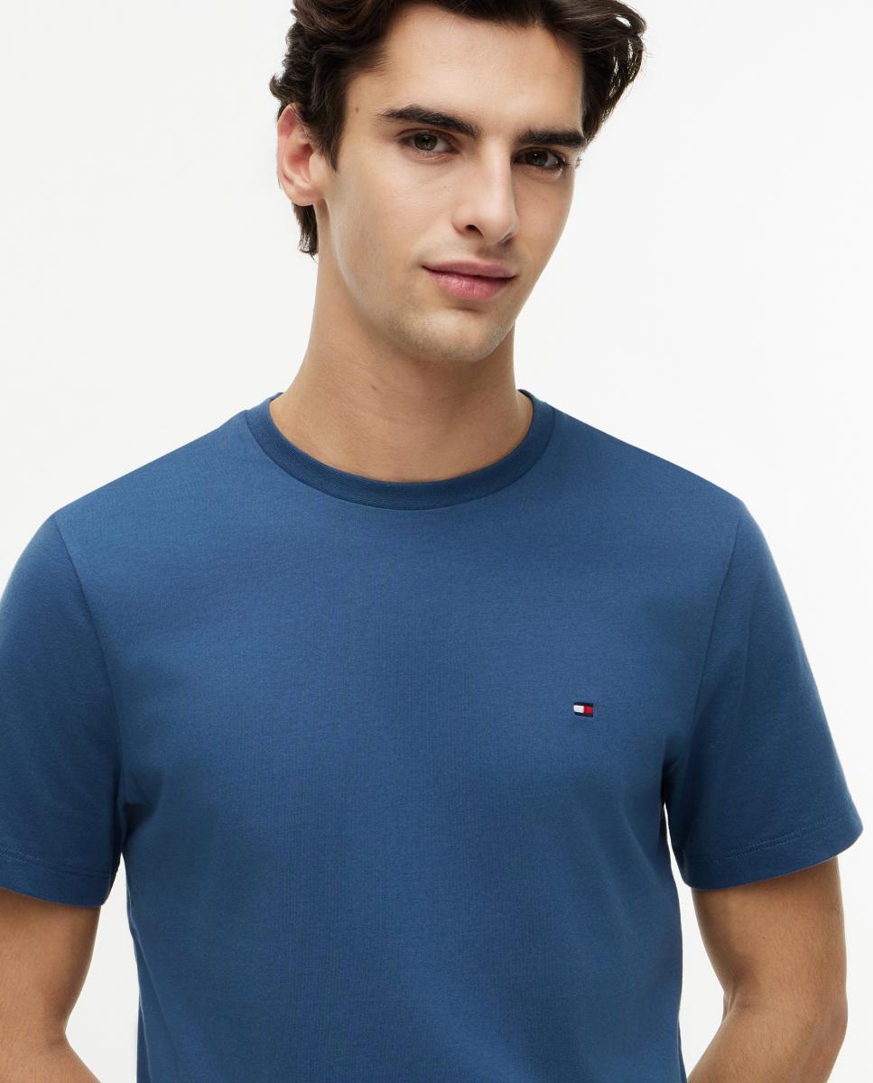 Camiseta lisa básica de caballero - Tommy Hilfiger - Verde Azul índigo-3