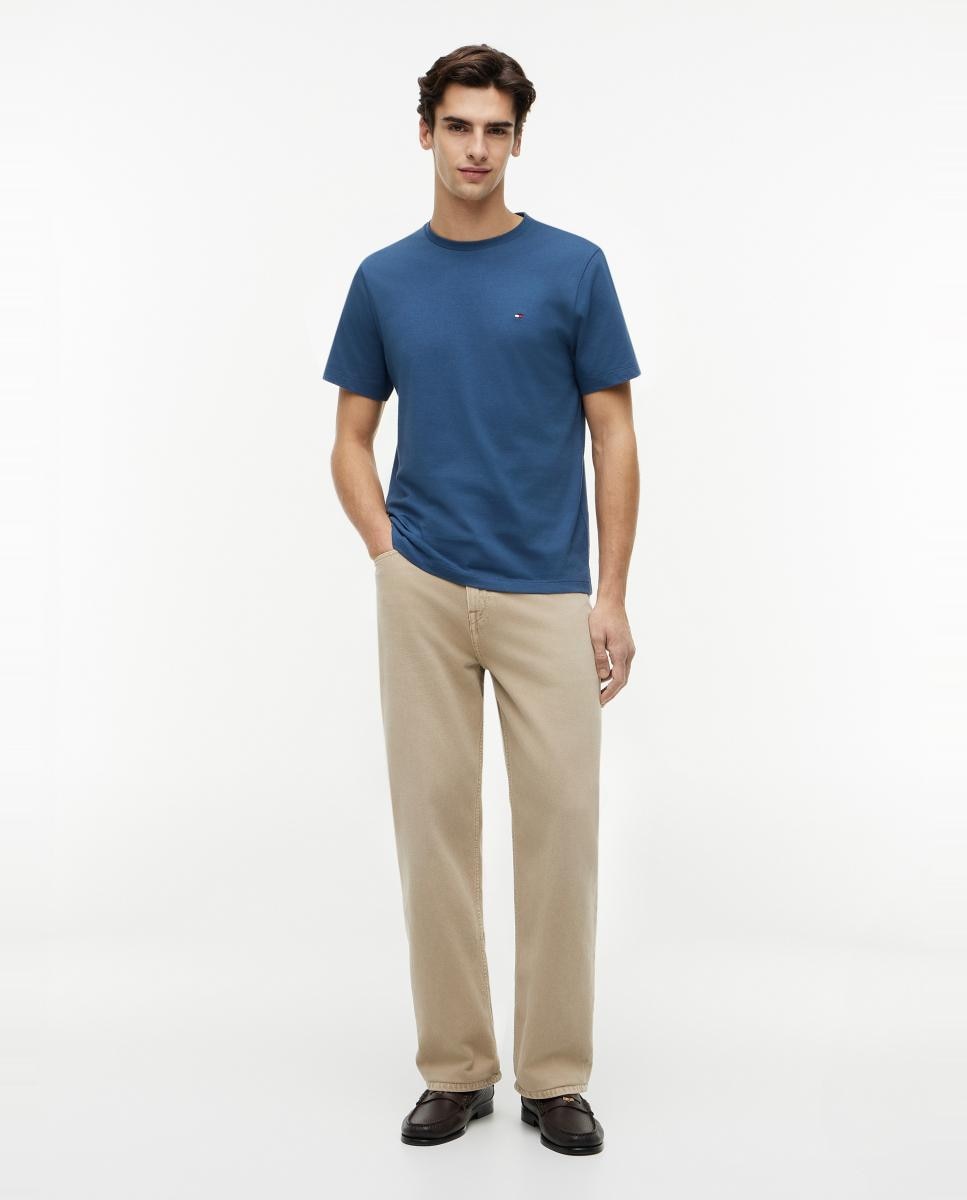 Camiseta lisa básica de caballero - Tommy Hilfiger - Verde Azul índigo-7