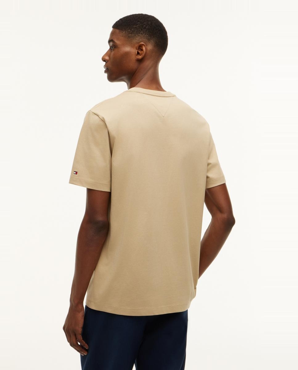 T-shirt com Branding Bordado no Peito Bege-2