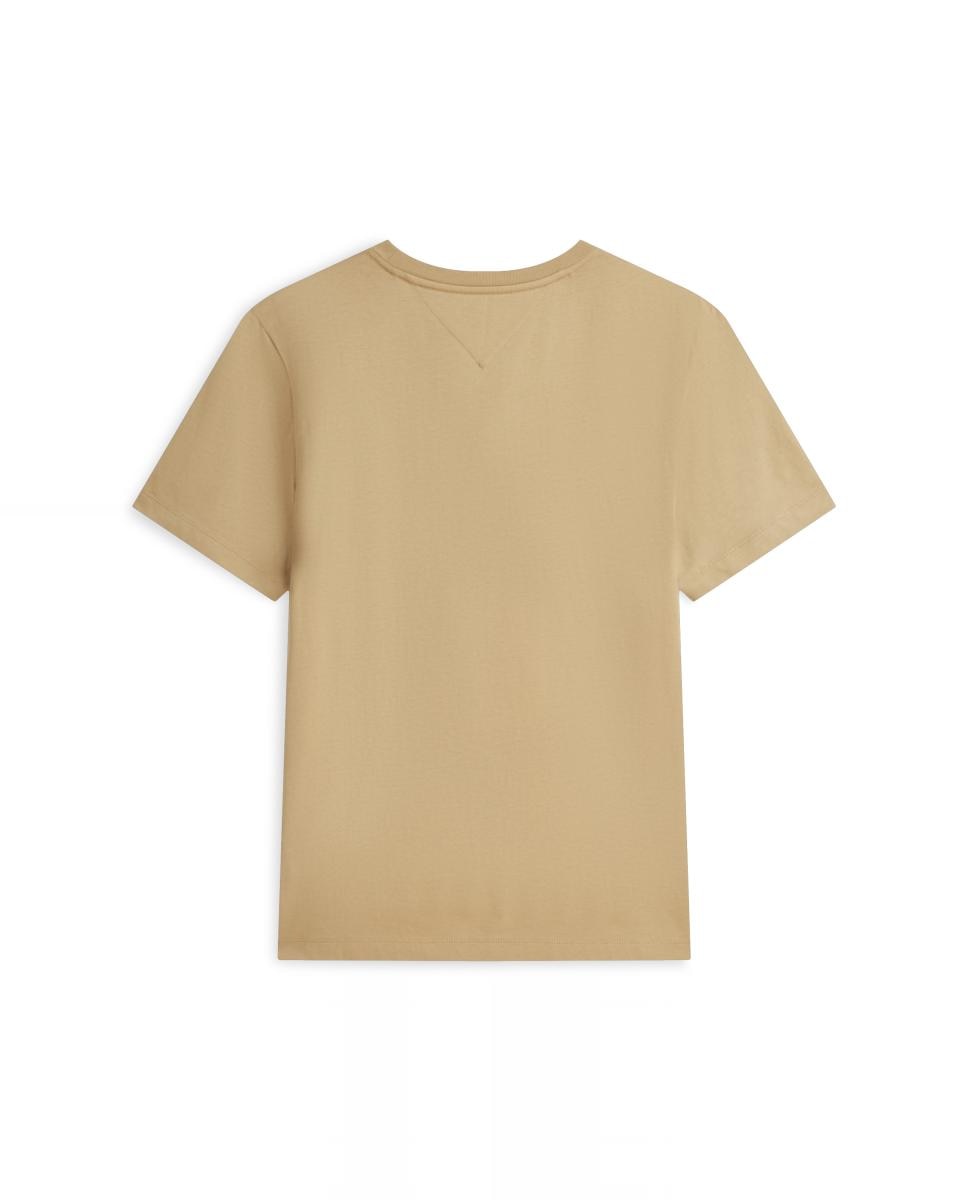 T-shirt com Branding Bordado no Peito Bege-5