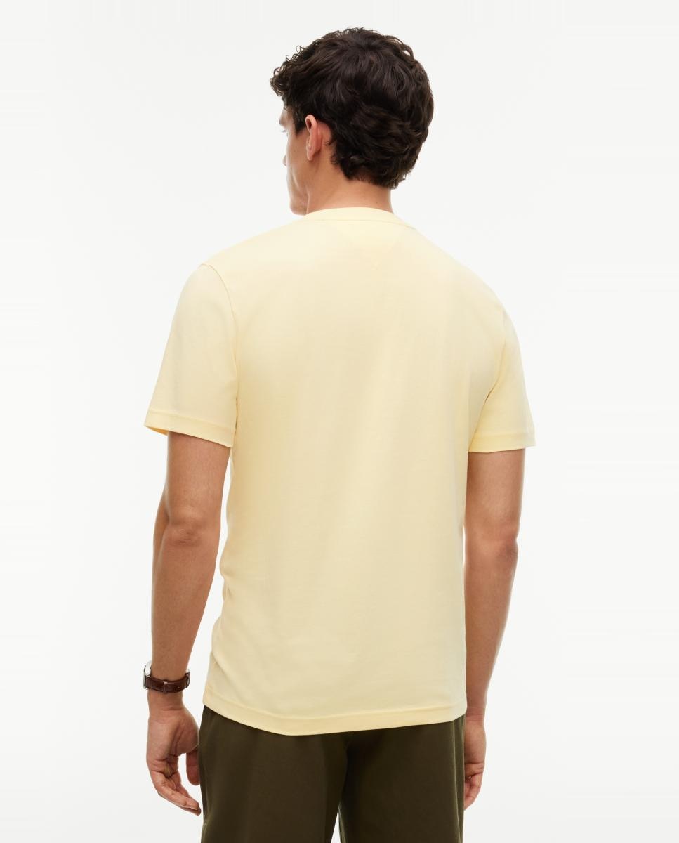 T-shirt de Manga Curta Lisa Amarelo-2