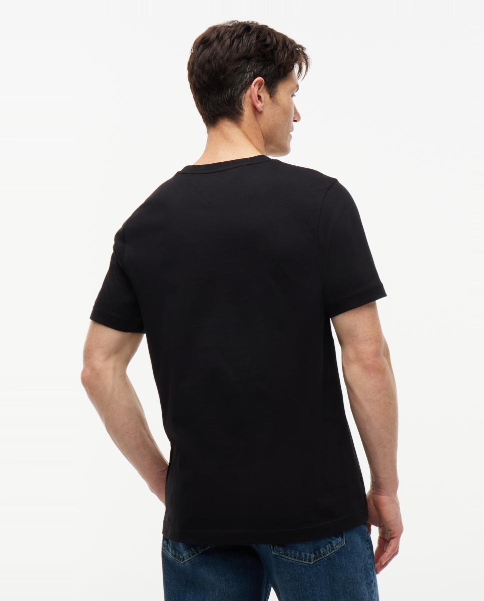 Camiseta de caballero de manga corta lisa - Tommy Hilfiger - Negro Negro-2