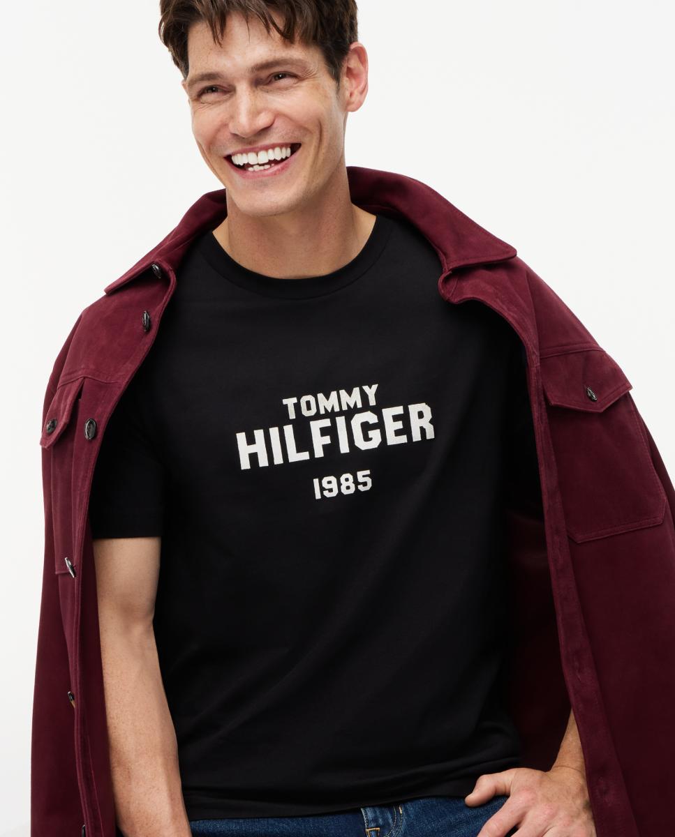Camiseta de caballero de manga corta lisa - Tommy Hilfiger - Negro Negro-3