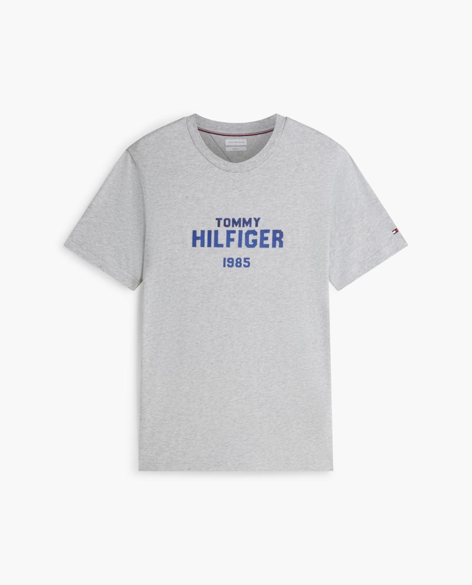 Camiseta de caballero de manga corta lisa - Tommy Hilfiger - Gris Gris-4