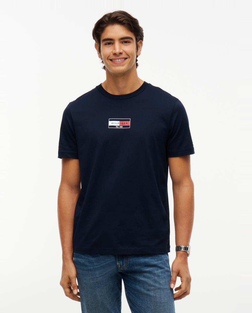 Camiseta de caballero de manga corta lisa - Tommy Hilfiger - Azul marino Azul marino-1