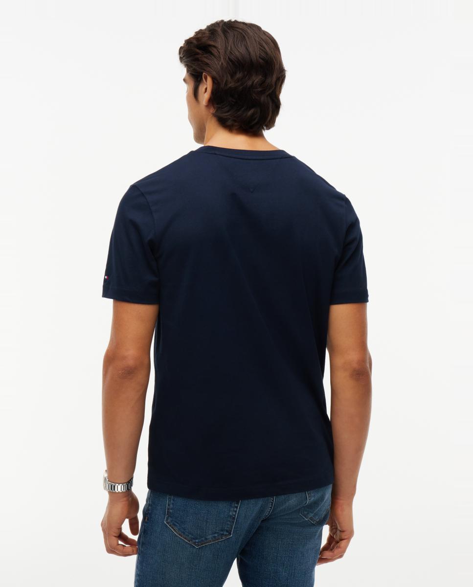 Camiseta de caballero de manga corta lisa - Tommy Hilfiger - Azul marino Azul marino-2