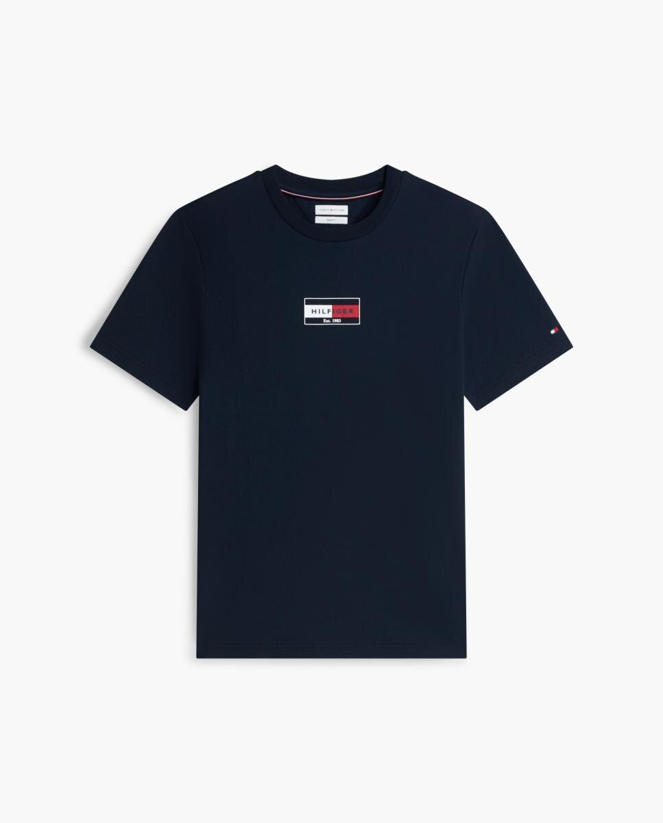 Camiseta de caballero de manga corta lisa - Tommy Hilfiger - Azul marino Azul marino-4