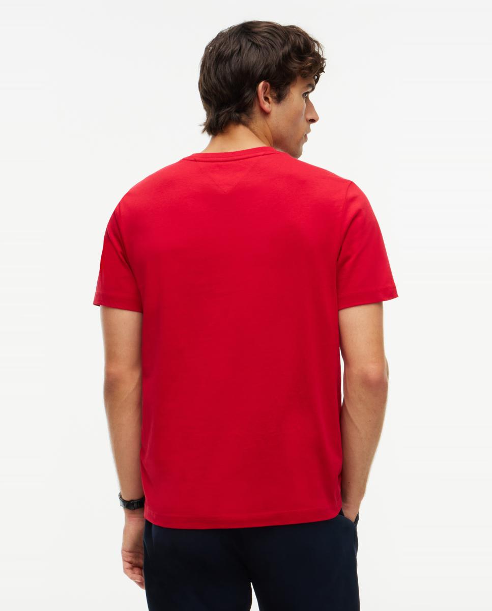 T-shirt de Manga Curta Lisa Vermelho-2
