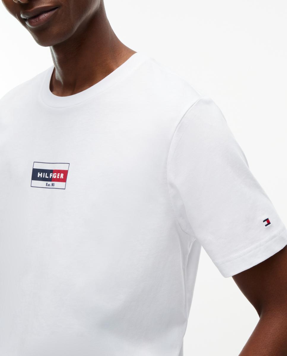 Camiseta de caballero de manga corta lisa - Tommy Hilfiger - Blanco Blanco-3
