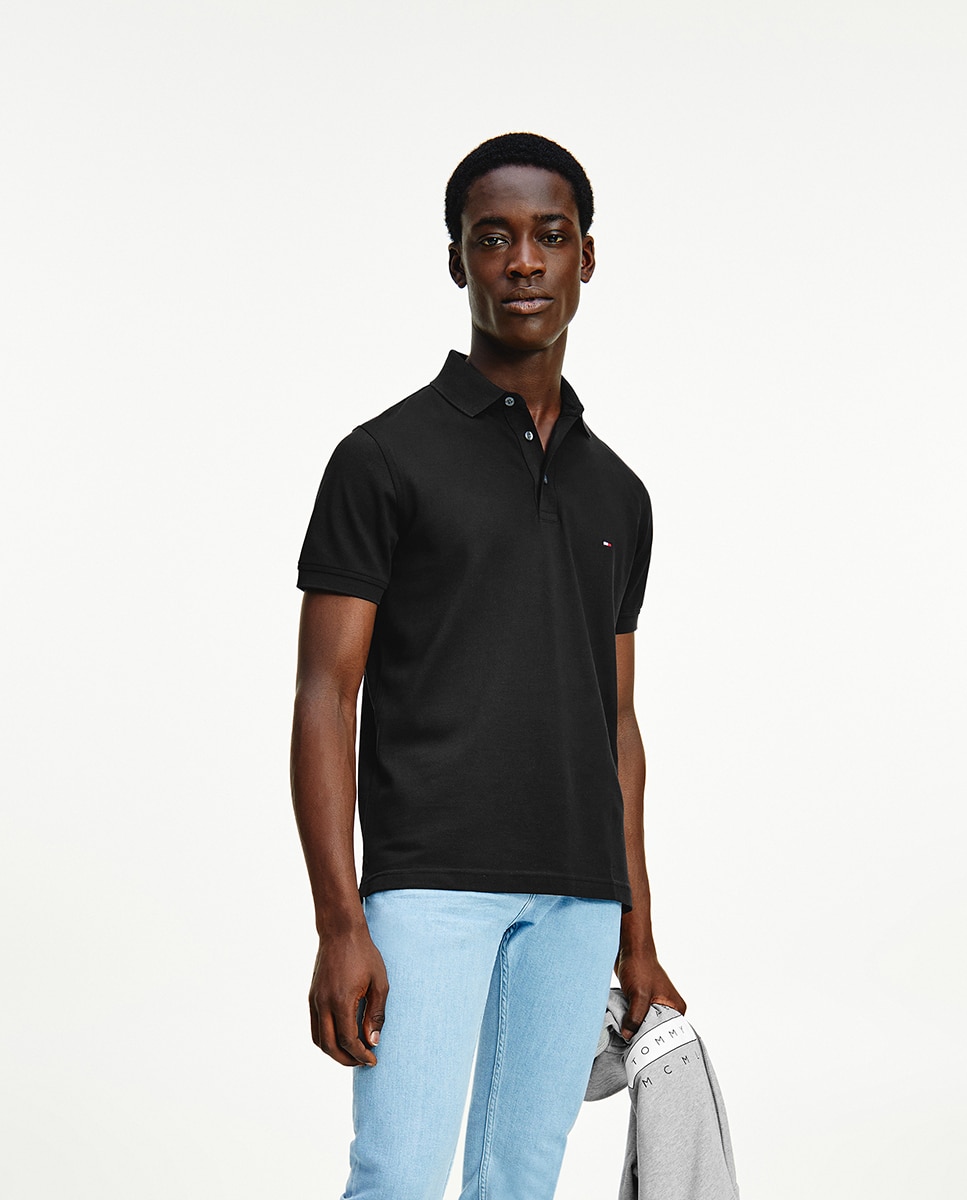 Imagem 0 de Polo Liso de Manga Curta Slim Fit