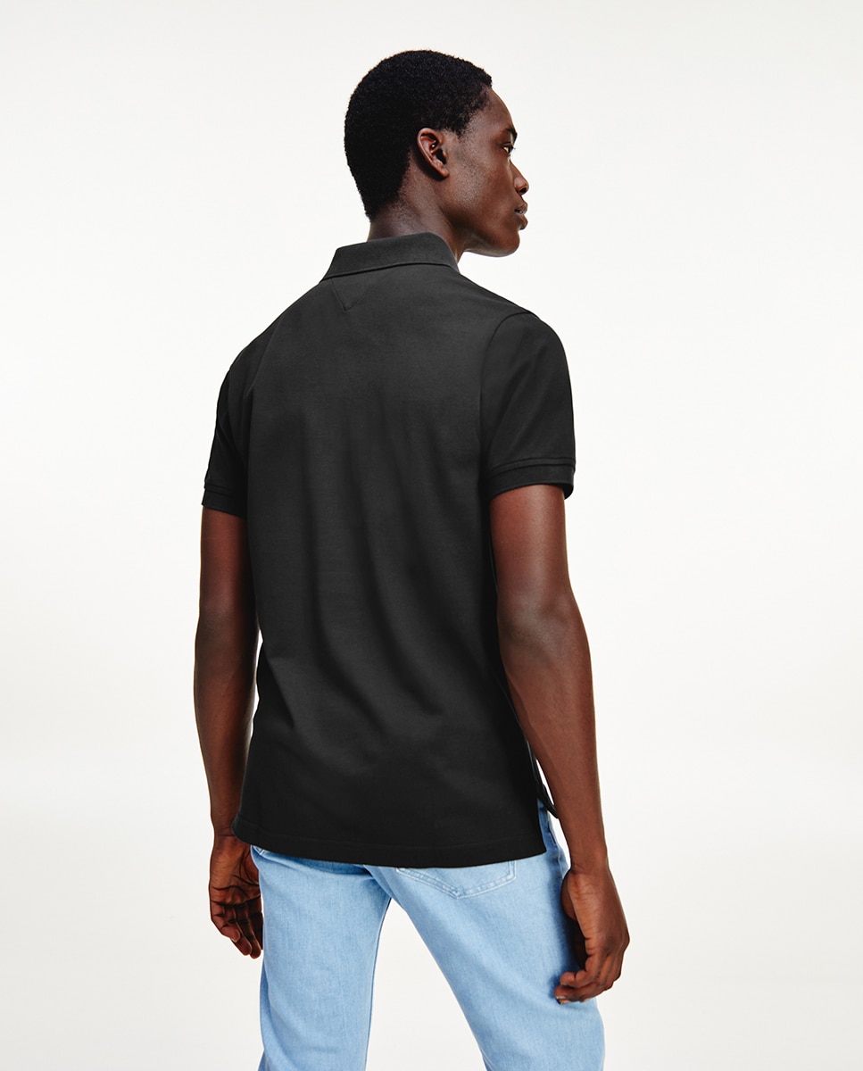 Polo liso de manga corta con fit slim - Tommy Hilfiger - Negro Negro-2