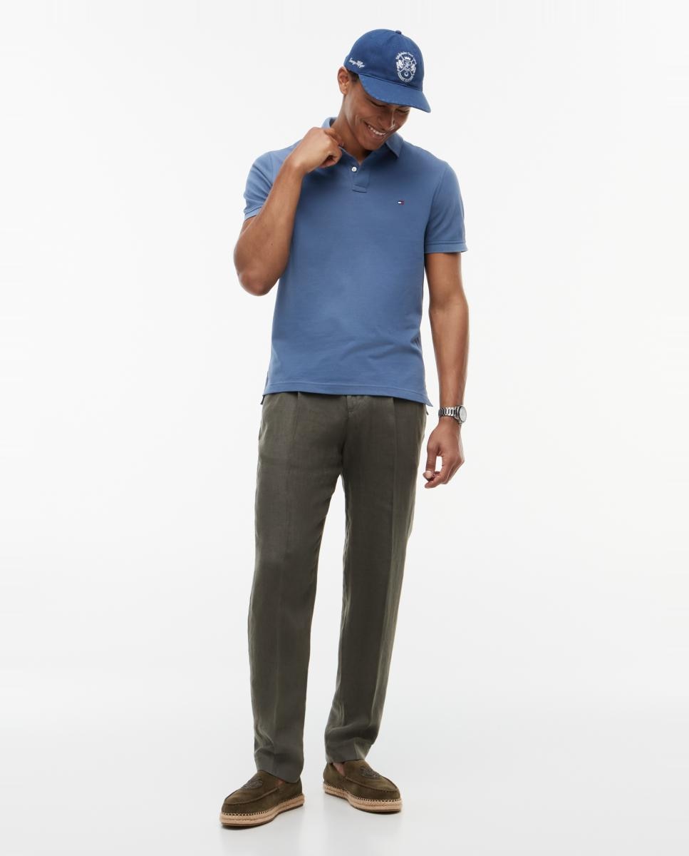 Polo Regular com Bandeira Bordada Azul-índigo-5