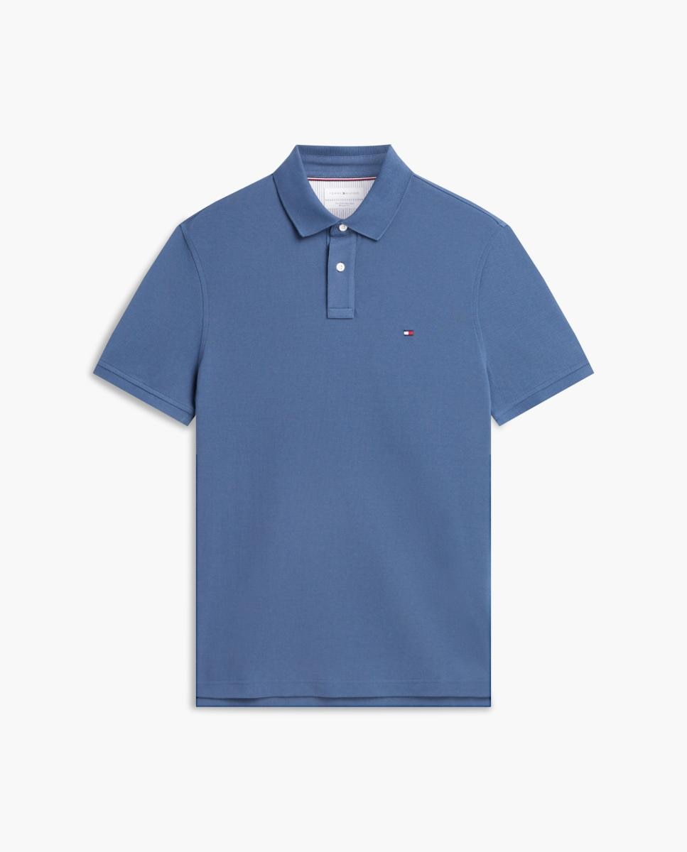 Polo Regular com Bandeira Bordada Azul-índigo-4