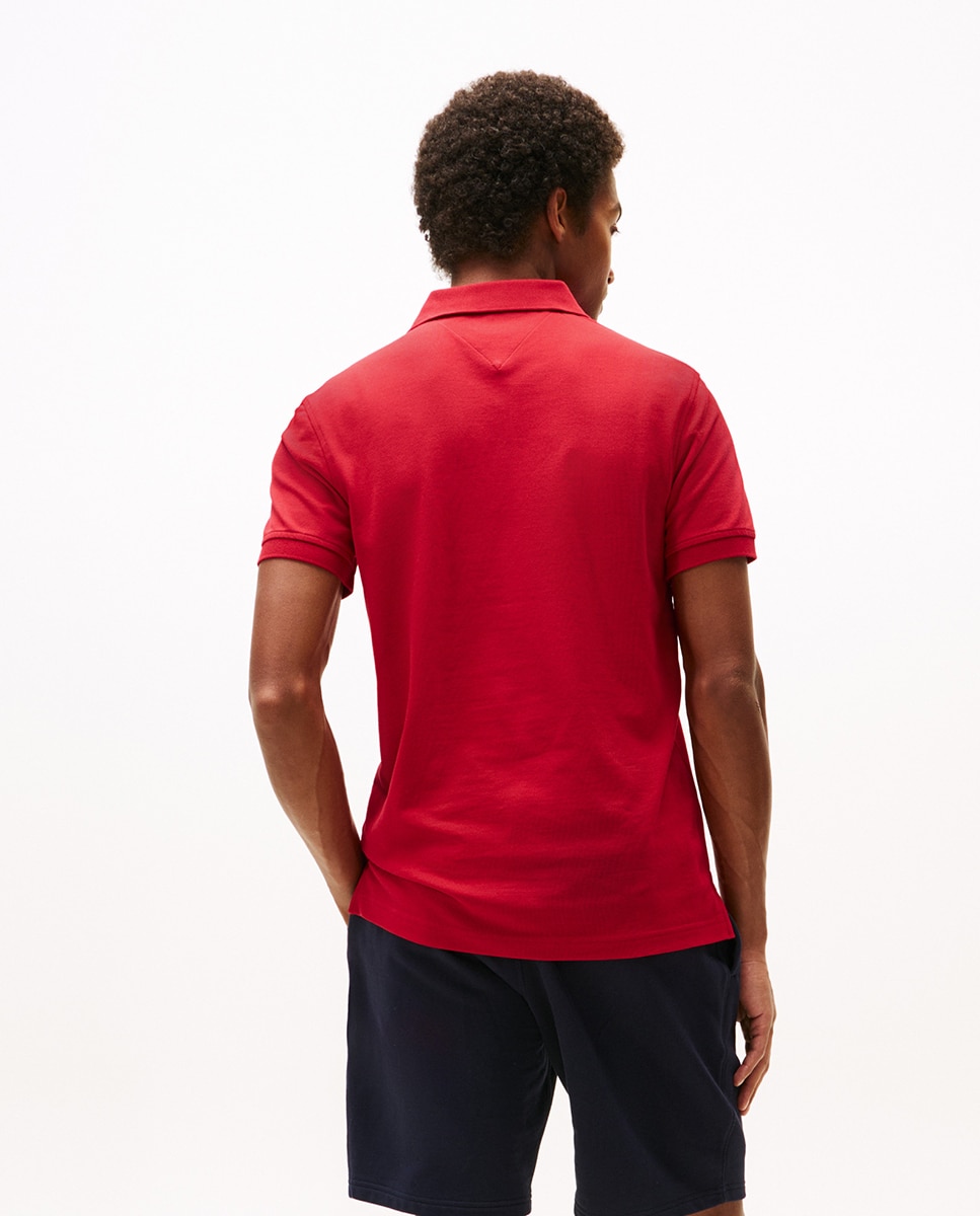 Polo liso de manga corta con fit slim - Tommy Hilfiger - Rojo Rojo-2