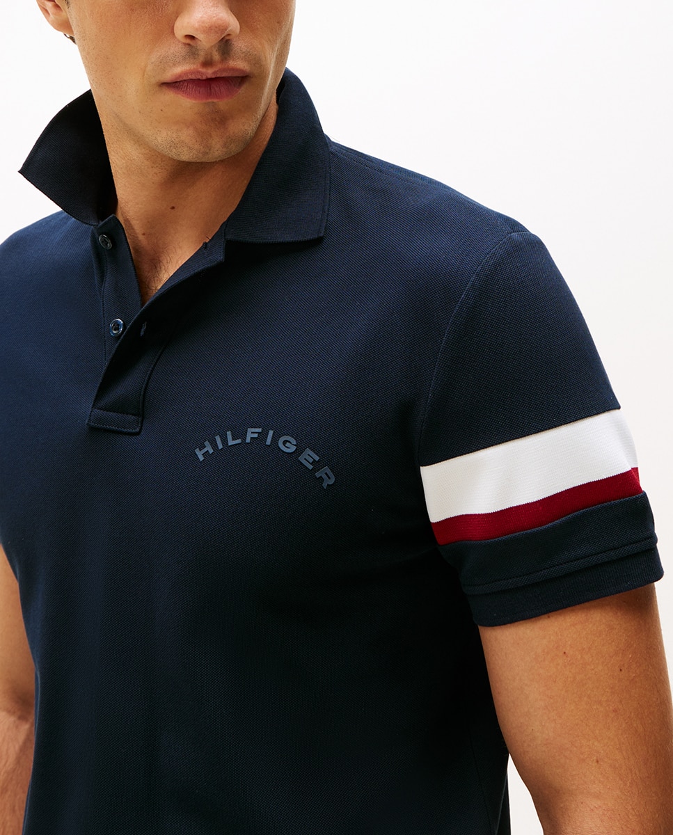 Polo Liso de Manga Curta Azul-marinho-3