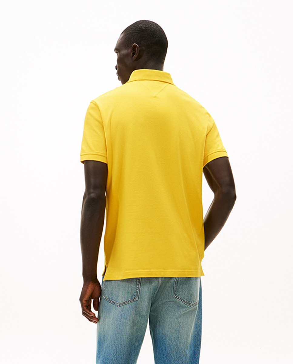 Polo Regular com Bandeira Bordada Amarelo-2