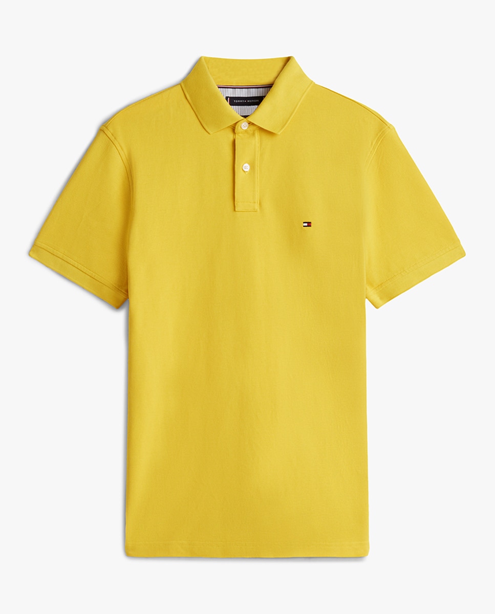 Polo Regular com Bandeira Bordada Amarelo-4