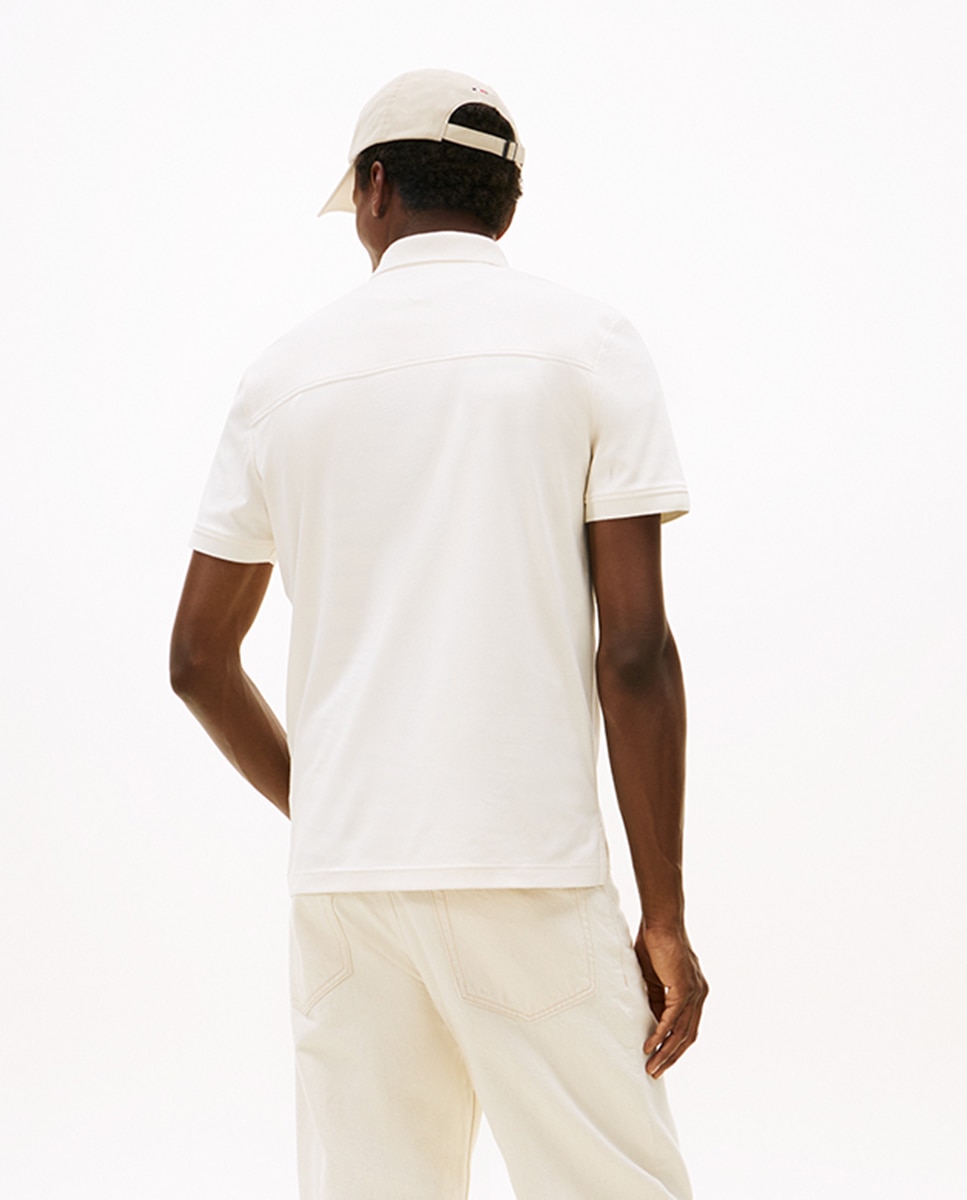 Polo de Manga Curta com Qualidade Liquid Cotton Branco-2