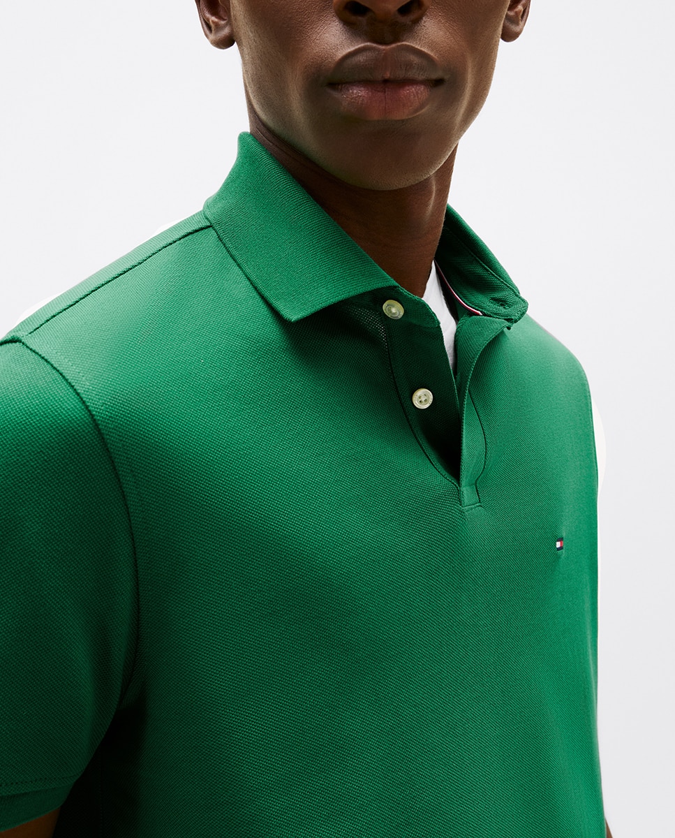 Polo Regular Fit com Manga Curta Verde-3