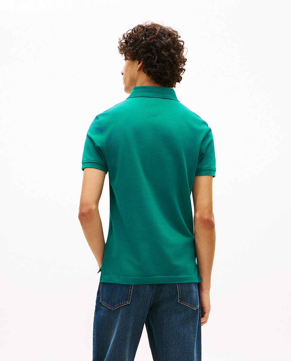 Polo liso de manga corta con fit slim - Tommy Hilfiger - Verde Verde-2
