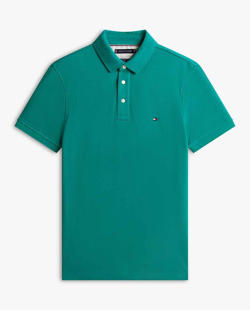 Polo liso de manga corta con fit slim - Tommy Hilfiger - Verde Verde-4
