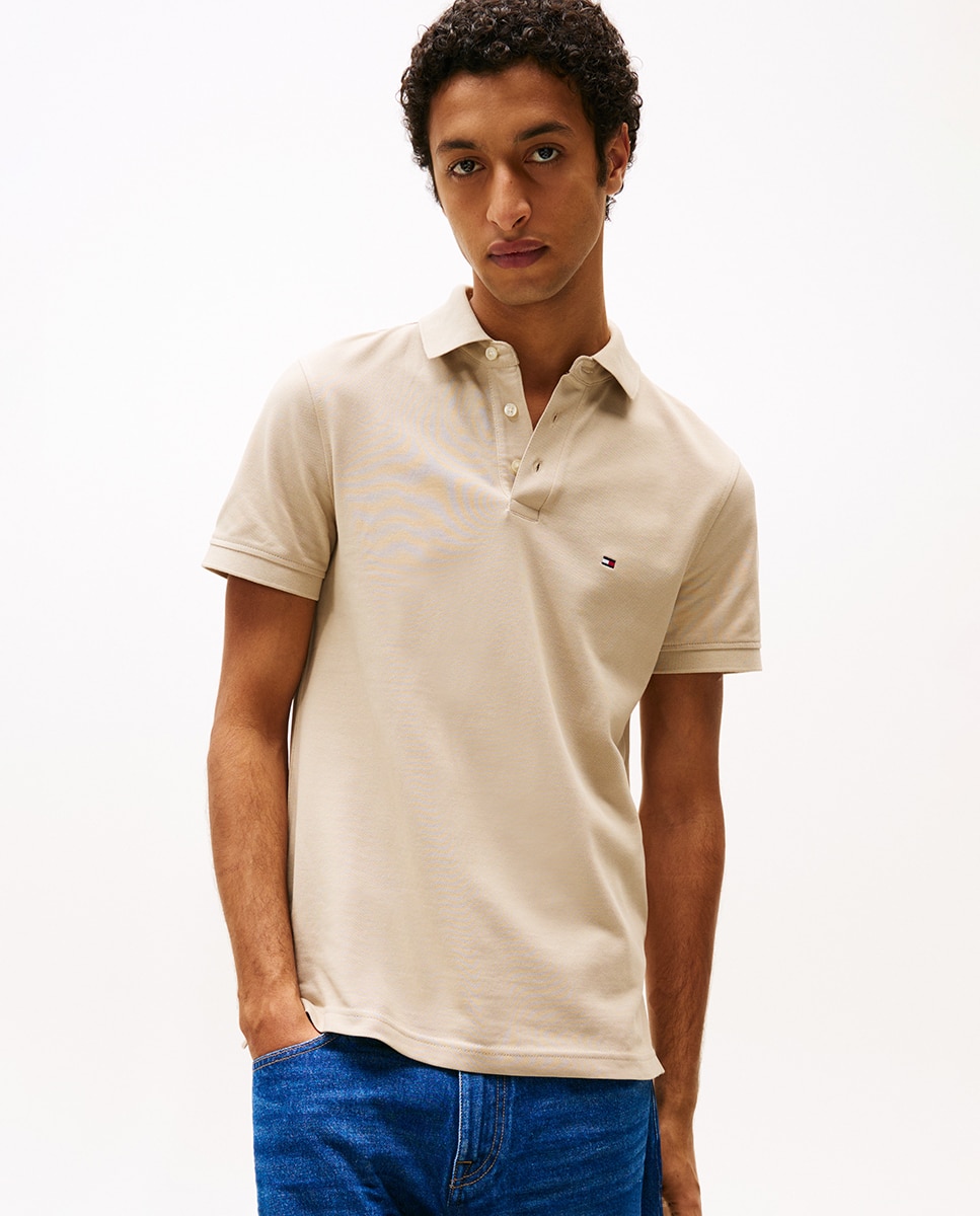 Imagem 0 de Polo Liso de Manga Curta Slim Fit
