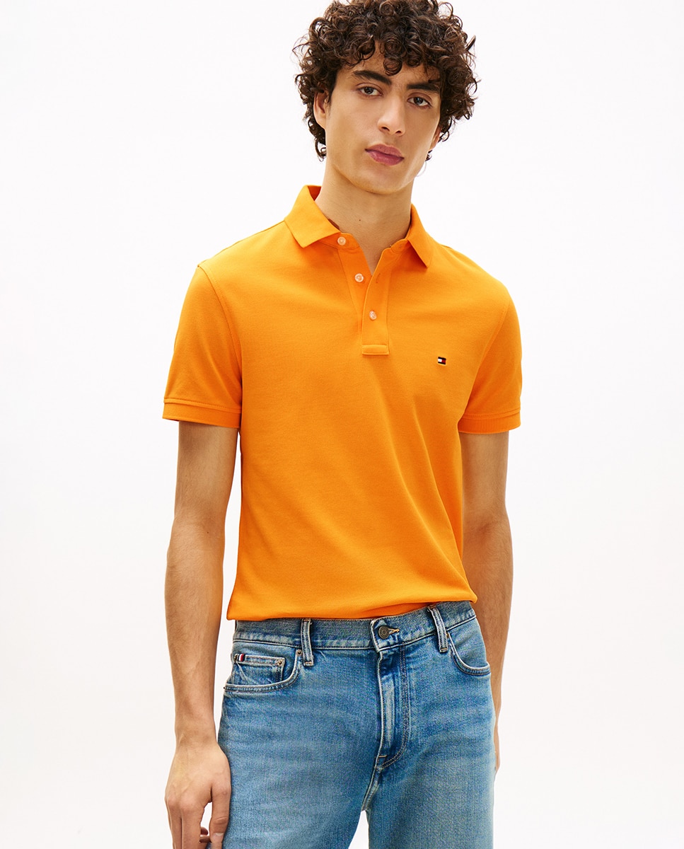 Imagem 0 de Polo Liso de Manga Curta Slim Fit