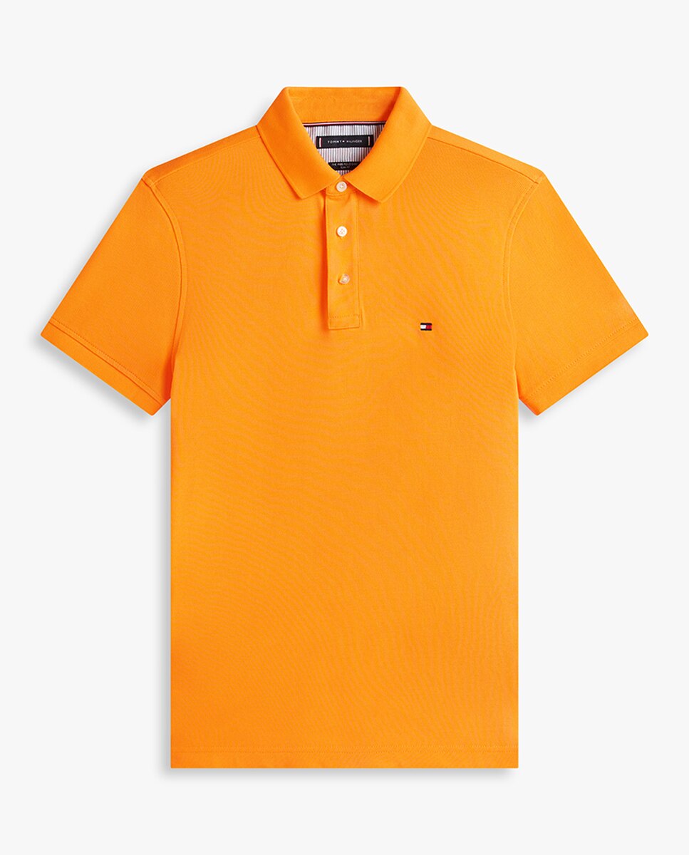 Polo liso de manga corta con fit slim - Tommy Hilfiger - Naranja Naranja-4