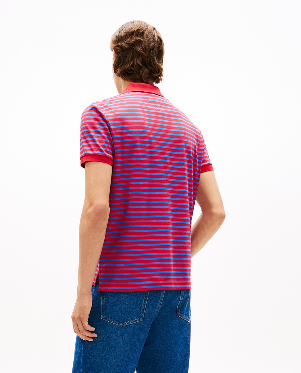 Polo de hombre regular de manga corta con bandera bordada - Tommy Hilfiger - Blanco Multicolor-2