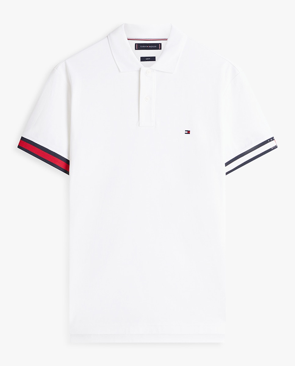 Polo Liso de Manga Curta em Tecido Liquid Cotton Branco-4