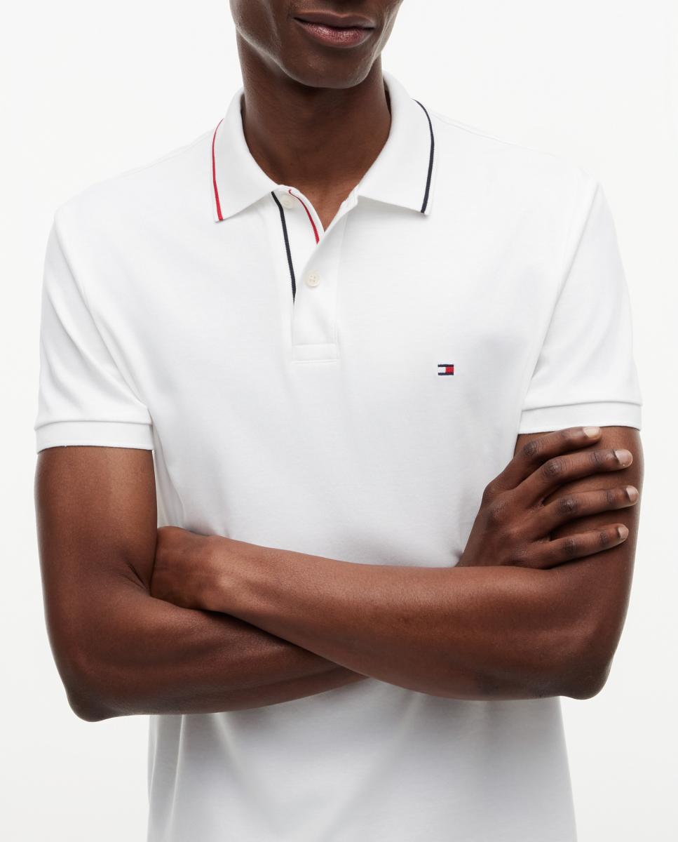 Polo manga corta de caballero en algodón mercerizado - Tommy Hilfiger - Blanco Blanco-3