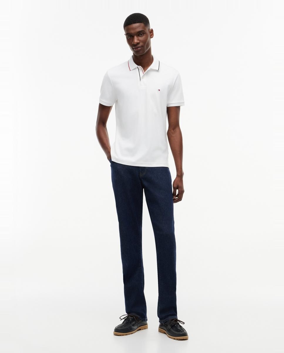 Polo manga corta de caballero en algodón mercerizado - Tommy Hilfiger - Blanco Blanco-6