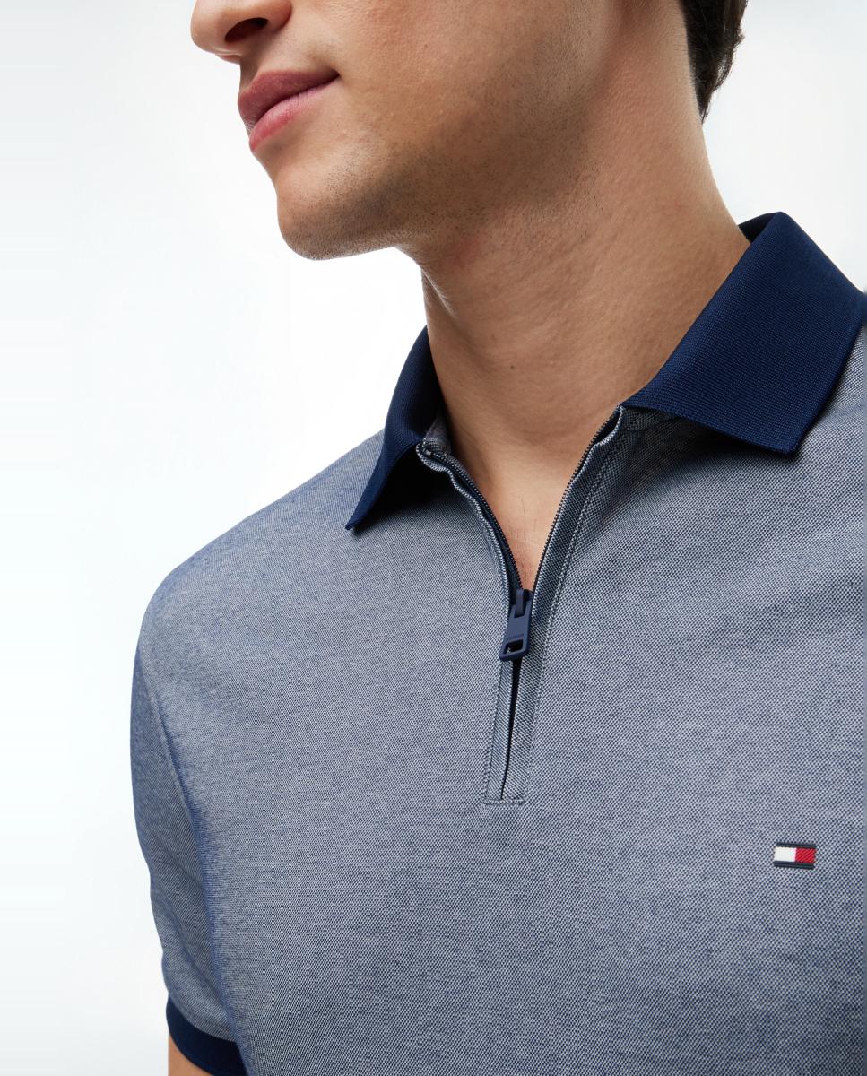Polo Performance com Fecho de Correr Azul-marinho-3