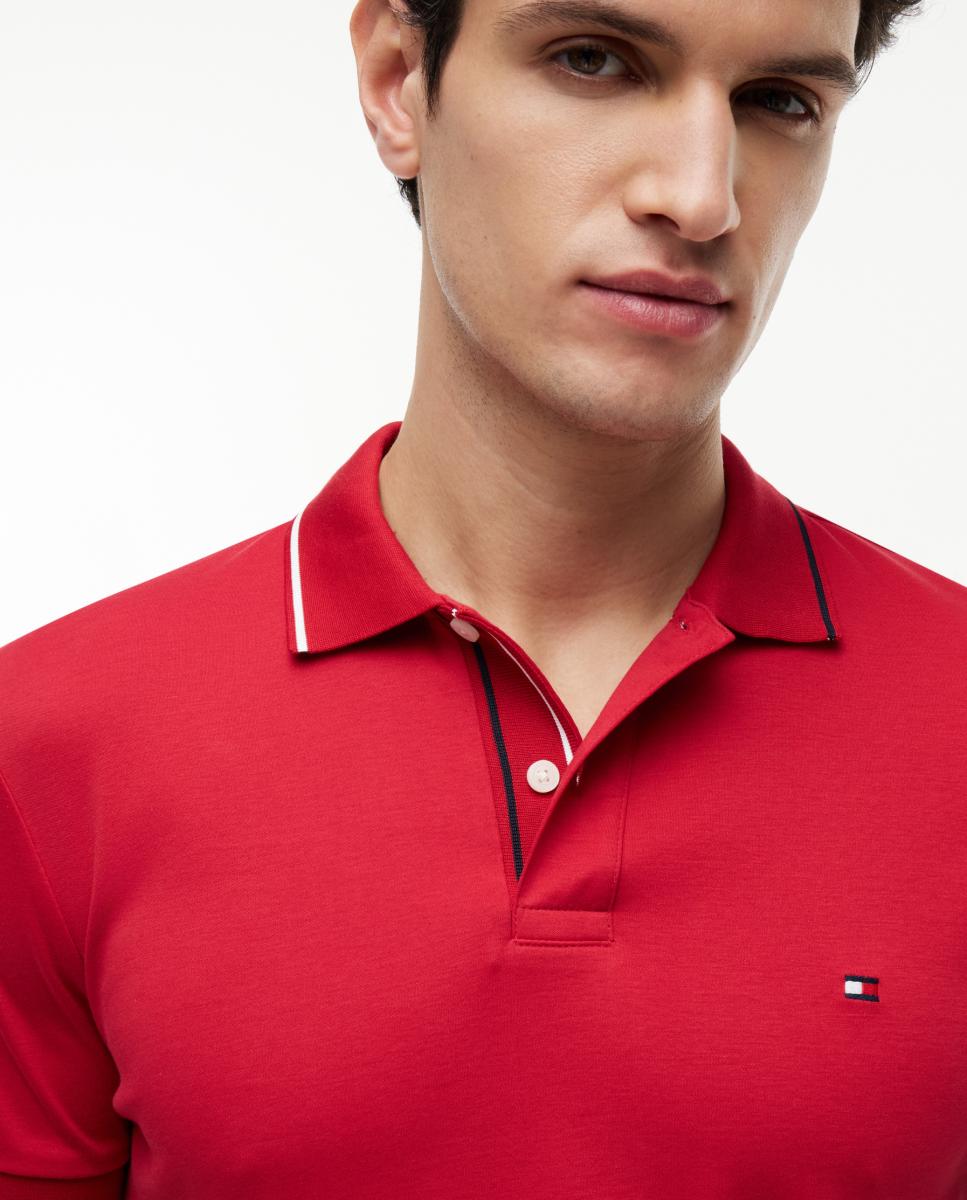 Polo manga corta de caballero en algodón mercerizado - Tommy Hilfiger - Rojo Rojo-3