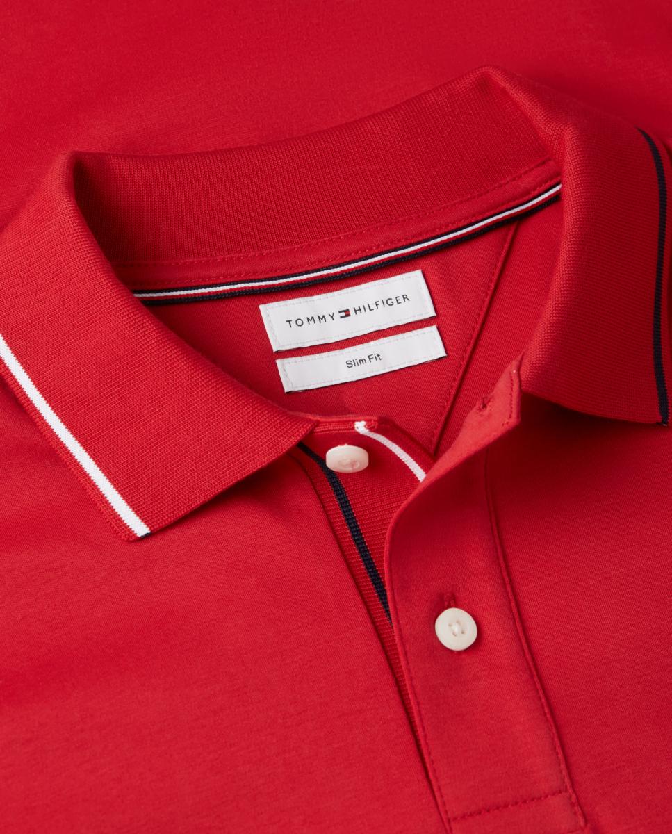 Polo manga corta de caballero en algodón mercerizado - Tommy Hilfiger - Rojo Rojo-4