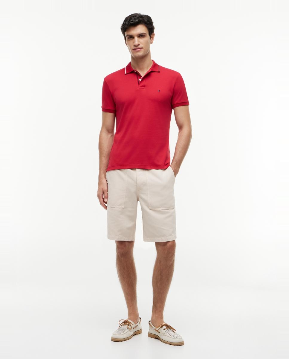 Polo manga corta de caballero en algodón mercerizado - Tommy Hilfiger - Rojo Rojo-7