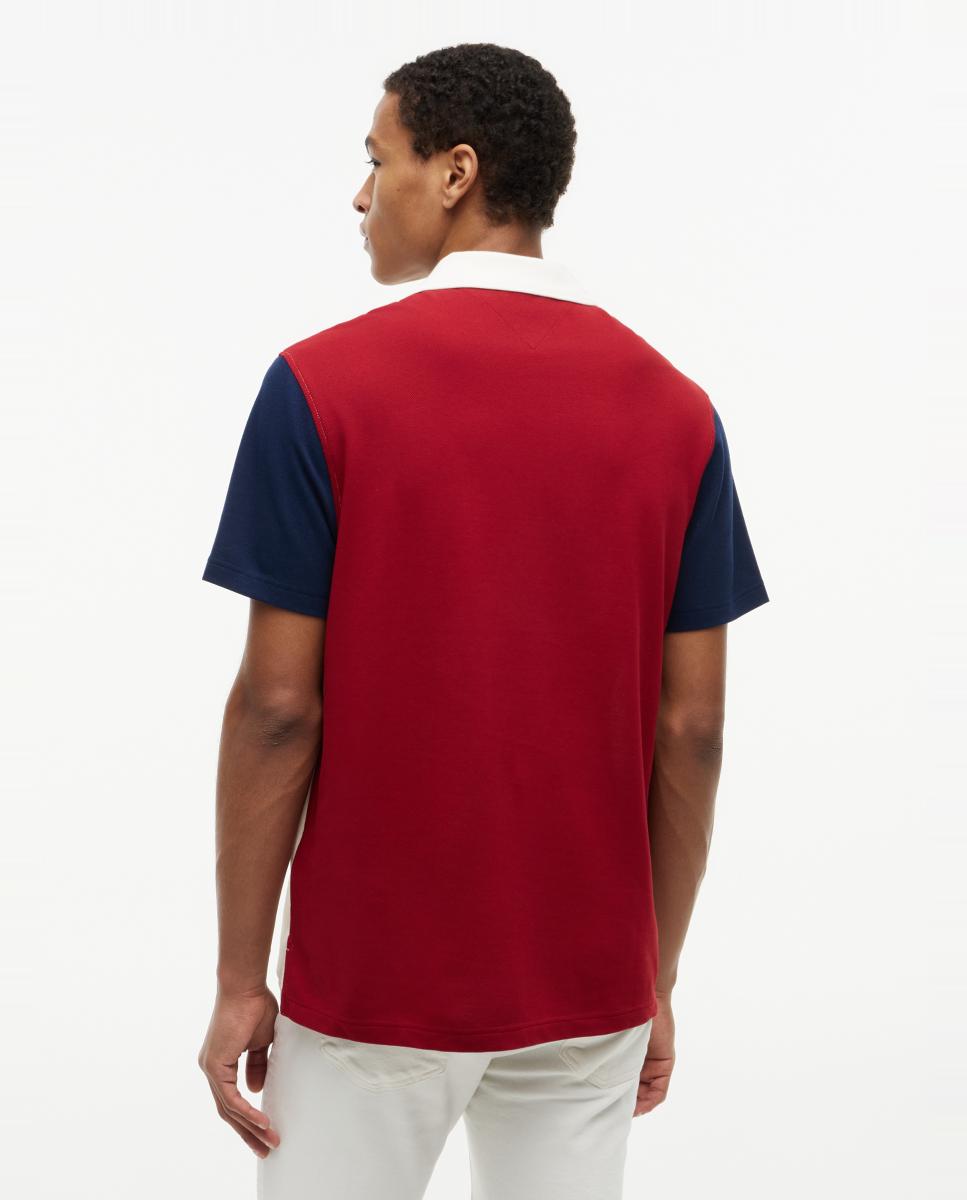 Polo de Color Block com Branding Bordado Branco-marfim-2