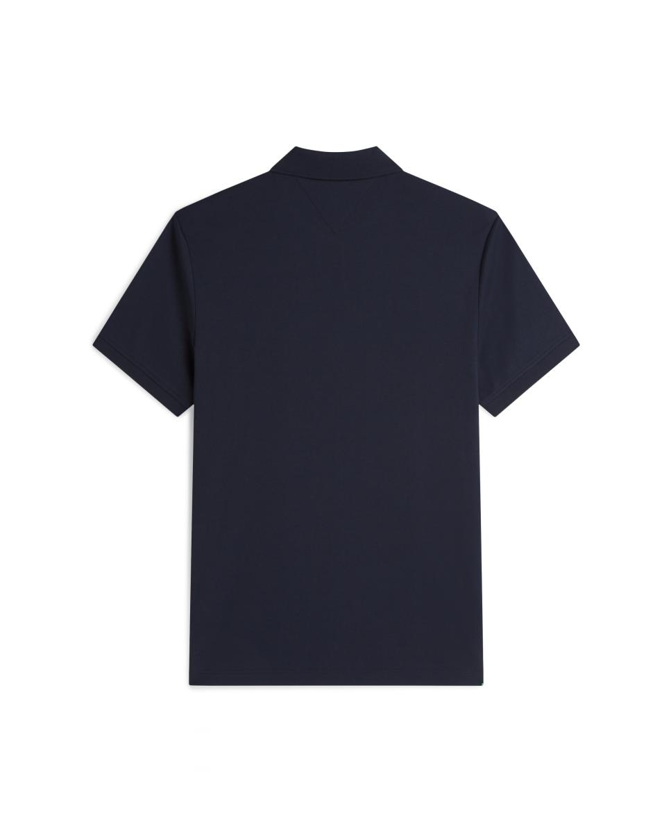 Polo de Manga Curta em Algodão Mercerizado com Fecho de Correr Azul-marinho-8