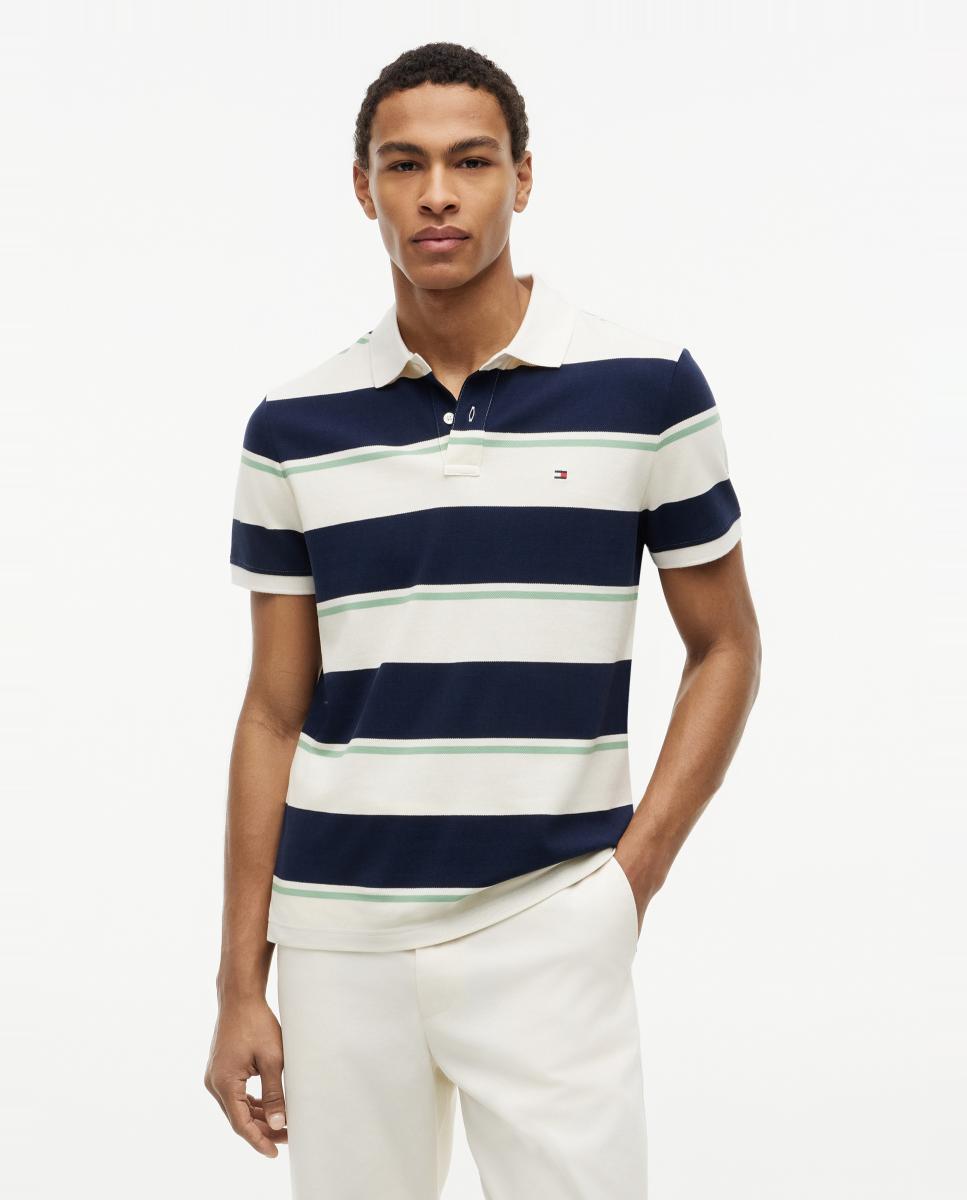 Imagen 1 de Polo de caballero con rayas gruesas Azul marino